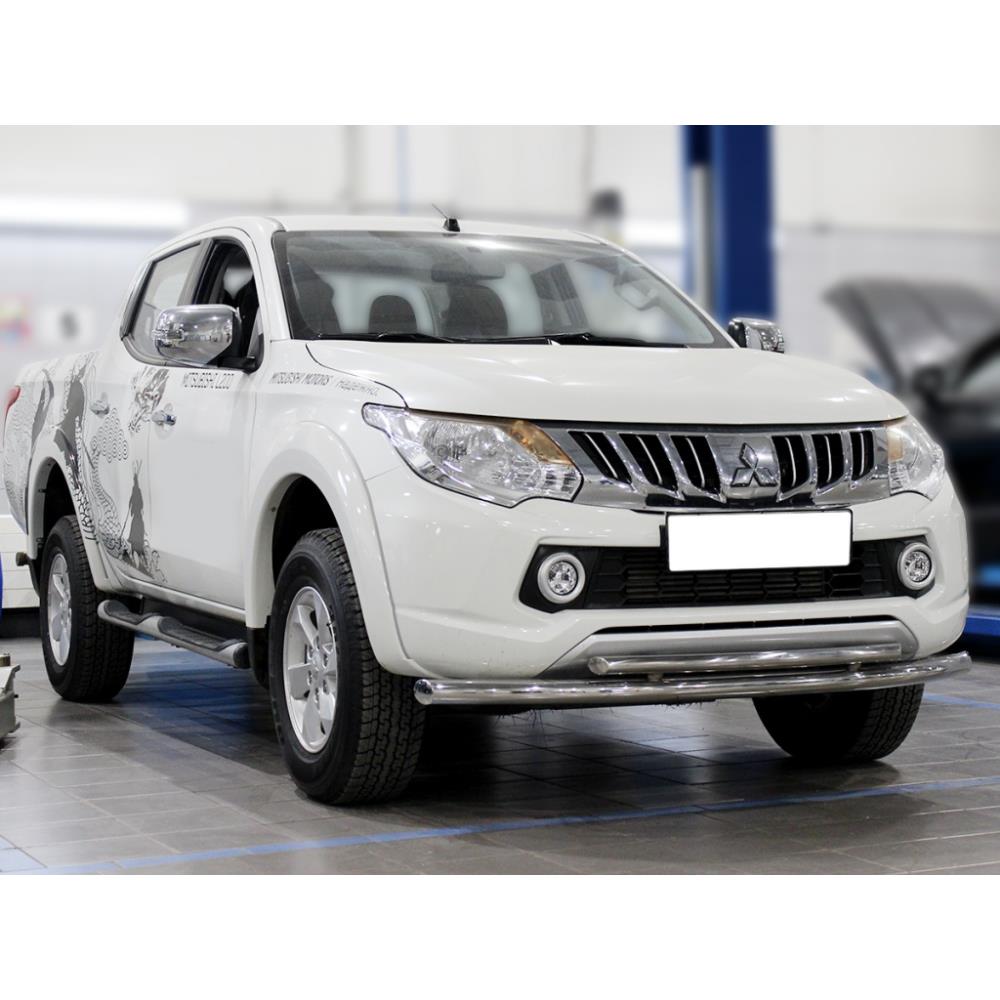 Дуга передняя по низу бампера d-60+43 радиусная двойная (MPL15_1.3) Fiat Fullback 2016+ Дуга передняя по низу бампера d-60+43 радиусная двойная (MPL15_1.3) Fiat Fullback 2016+