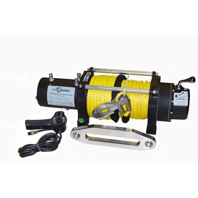Лебедка электрическая автомобильная СТОКРАТ HD 12.5 WP, 12V, 6.8 л.с. с синтетическим тросом Лебедка электрическая автомобильная СТОКРАТ HD 12.5 WP, 12V, 6.8 л.с. с синтетическим тросом