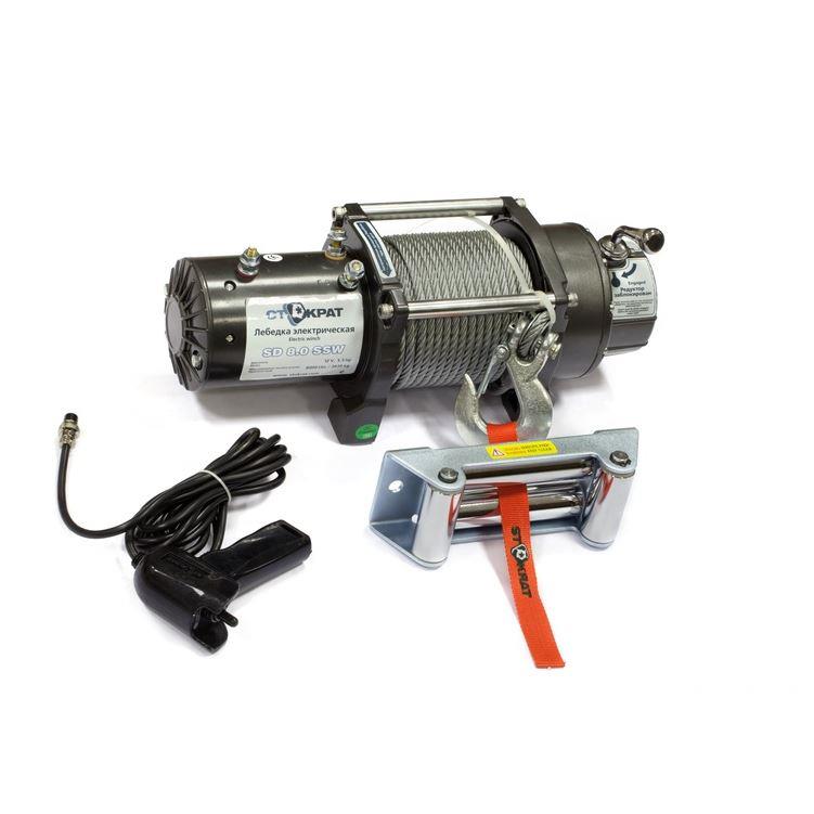 Лебедка электрическая автомобильная СТОКРАТ SD 8.0 SSW (короткий барабан), 12V, 5.5 л.с. Лебедка электрическая автомобильная СТОКРАТ SD 8.0 SSW (короткий барабан), 12V, 5.5 л.с.
