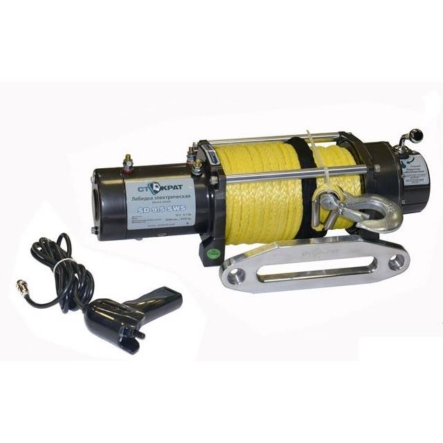 Лебедка электрическая автомобильная СТОКРАТ SD 9.5 SW, 12V, 5.7 л.с. с синтетическим тросом Лебедка электрическая автомобильная СТОКРАТ SD 9.5 SW, 12V, 5.7 л.с. с синтетическим тросом
