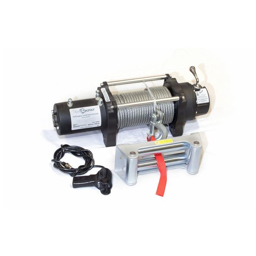 Лебедка электрическая автомобильная высокоскоростная СТОКРАТ HS 8.8 WP, 12V, 6.8 л.с. Лебедка электрическая автомобильная высокоскоростная СТОКРАТ HS 8.8 WP, 12V, 6.8 л.с.