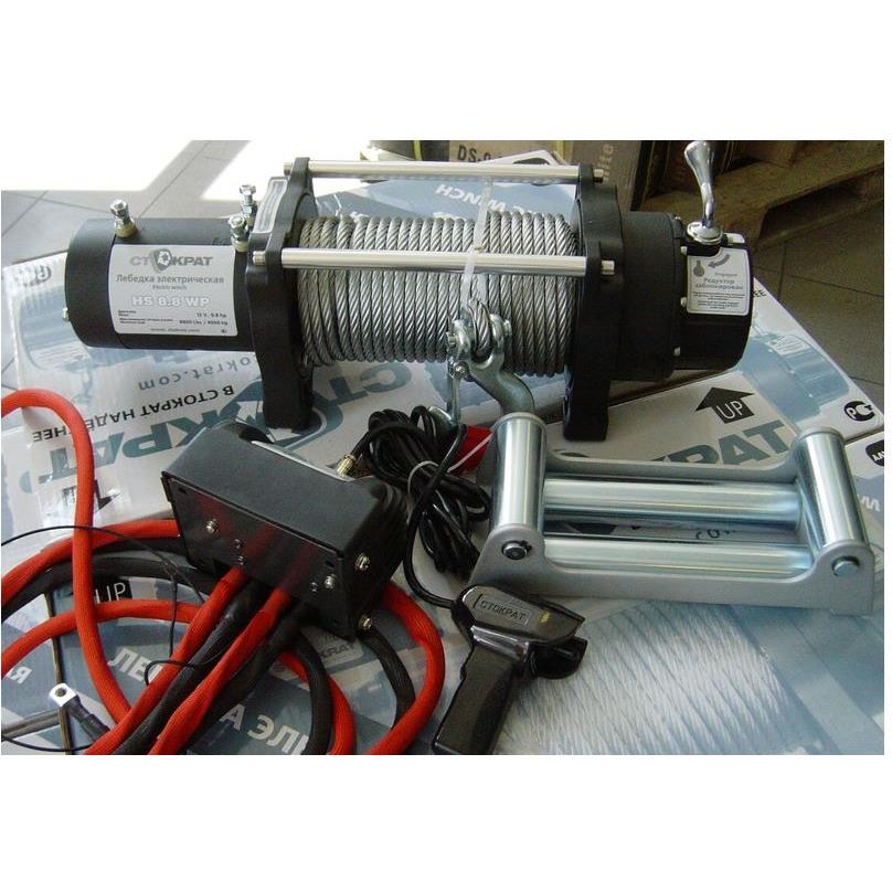 Лебедка электрическая автомобильная высокоскоростная СТОКРАТ HS 8.8 WP, 12V, 6.8 л.с. Лебедка электрическая автомобильная высокоскоростная СТОКРАТ HS 8.8 WP, 12V, 6.8 л.с.