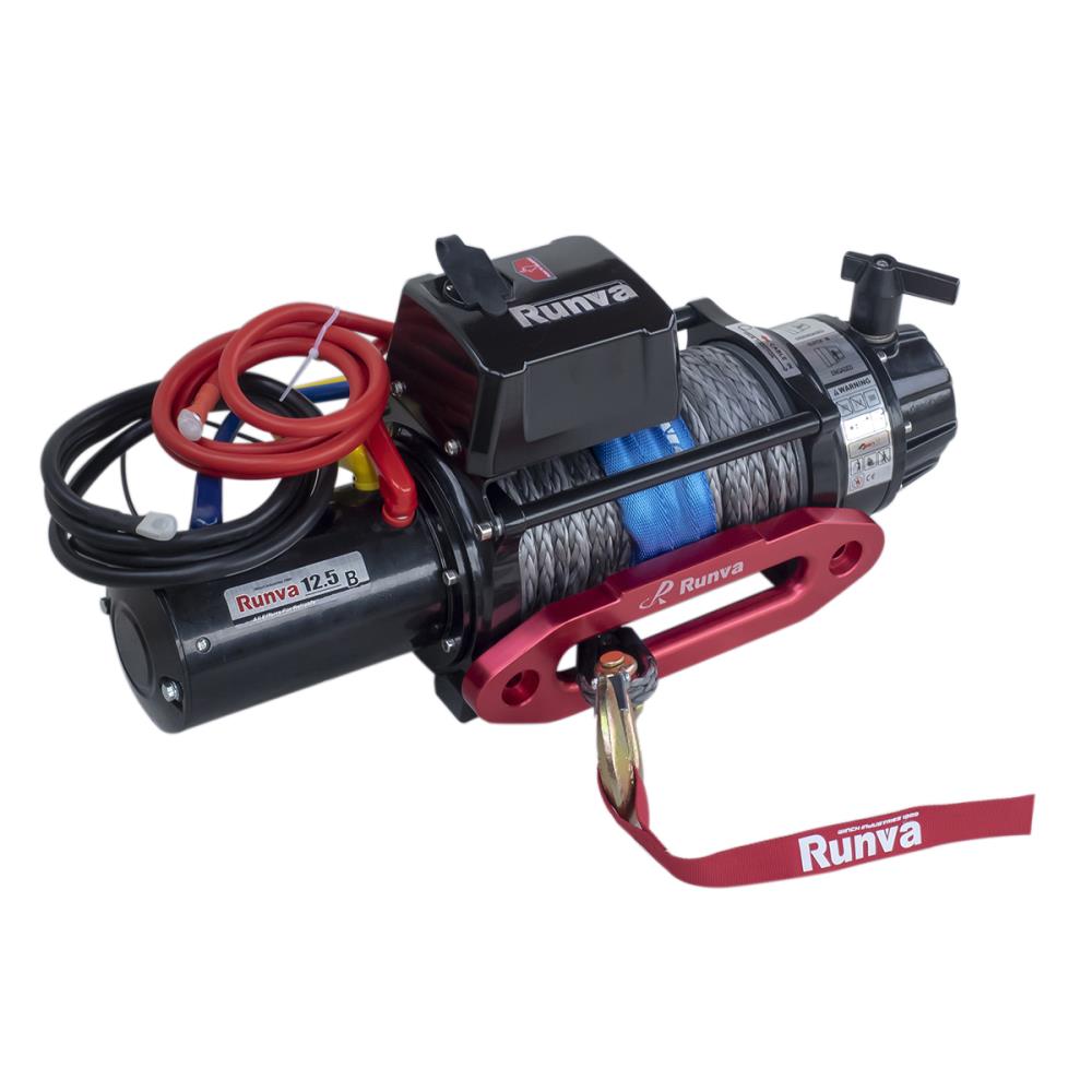 Лебёдка электрическая 12V Runva 12500 lbs 5720 кг (влагозащищенная) синтетический трос Лебёдка электрическая 12V Runva 12500 lbs 5720 кг (влагозащищенная) синтетический трос