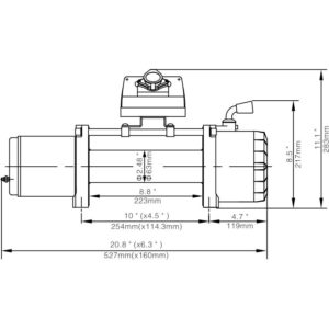 Лебёдка электрическая 12V Runva 6000 lbs 2500 кг