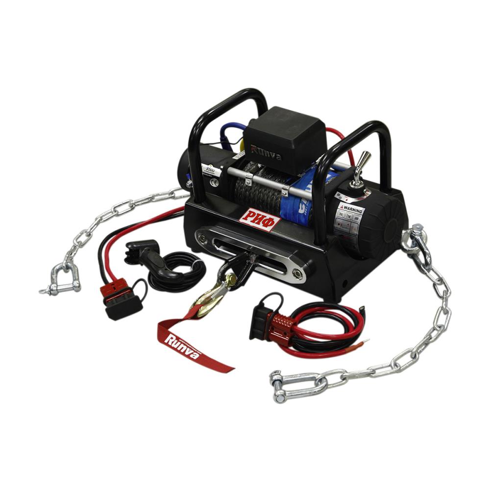 Лебёдка переносная РИФ 9500SR c площадкой на цепях и проводами (в сборе) Лебёдка переносная РИФ 9500SR c площадкой на цепях и проводами (в сборе)