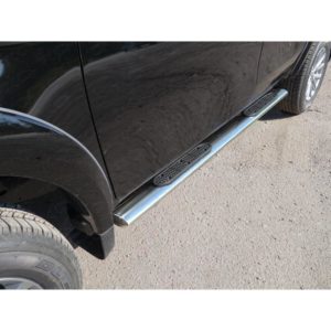 Пороги овальные с накладкой 120х60 мм FIAT Fullback 2016-