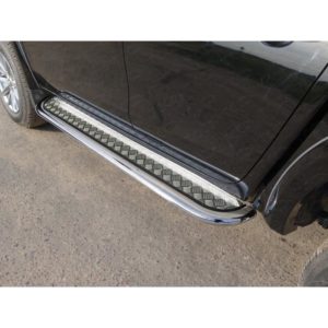 Пороги с площадкой 75х42 мм FIAT Fullback