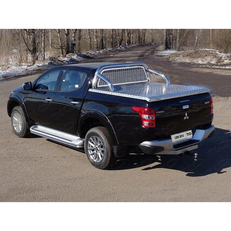 Защита кузова и заднего стекла 76,1 мм (для крышки и без надписи) на Fiat Fullback 2016-2019