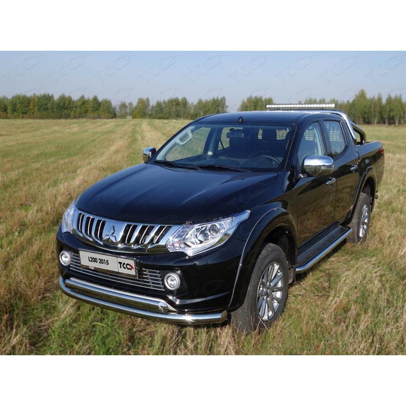 Защита передняя нижняя (двойная) 76,1/75 мм, полированная нержавеющая сталь